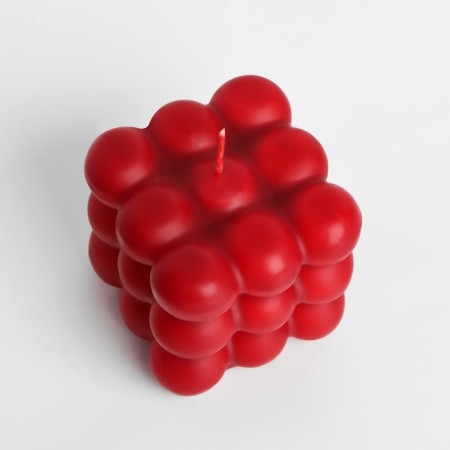 Candle Babble Cube, 6x6 cm, Bordeaux-2