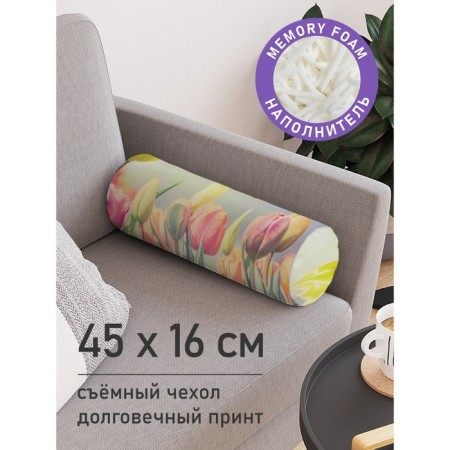 Pillow Golk "Spring tulips, decorative, size 16x45 cm