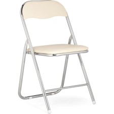 Fold 1 Metal Carcass chair, metal/eco -leather, chrome/beige 43x40x77 cm