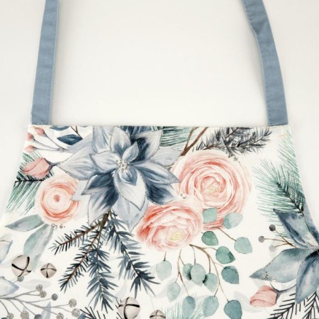 Apron "Ethel" Christmas Flowers 60x70cm, 100% HL, sarzha 190 g/m2-4