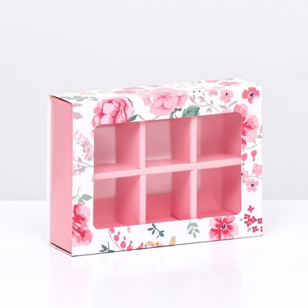 Box for sweets 6 pcs, "you with love" 13.7 x 9.8 x 3.11