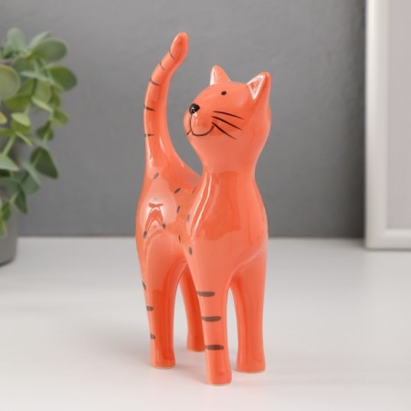 Souvenir ceramics "Orange cat" 10.4x4.3x15.6 cm-1