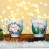 Happy New Year ceramics set, 180 ml mug, 2 pcs, spoon 2 pcs, white color