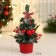 Christmas tree decor "festive" bow in stripes, 10x17 cm, red