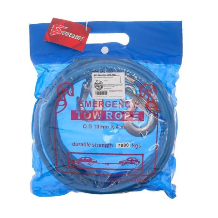 Torso towing cable, metal in PVC braid, 4m, 7 tons, 2 hooks-2
