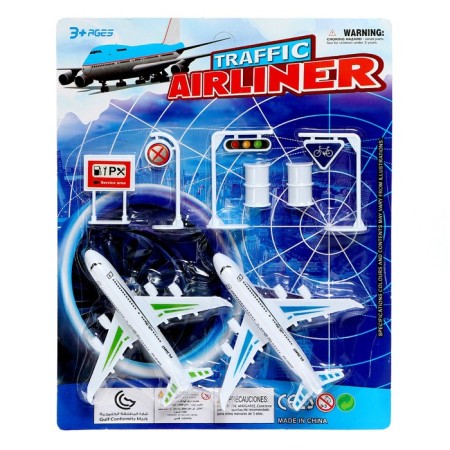 Game set "Airport", 2 aircraft, road signs-7