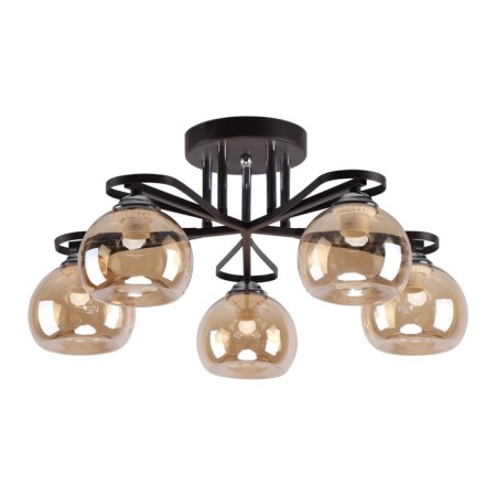 Lamp Ceiling Economy Highlight 40236/5cr+Br AMB, 5x60W, E27, 27x56x56 cm, brown color