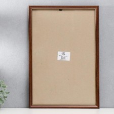 Фоторамка пластик 30х45 см, тёмное дерево (пластиковый экран)