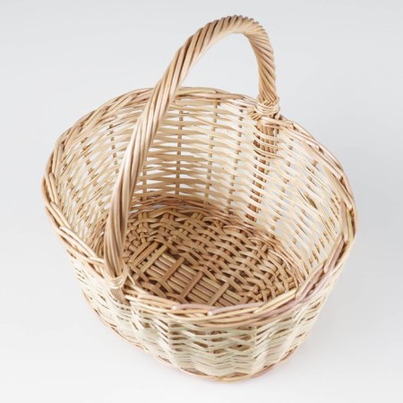 Children's basket, bottom: 15 × 20 cm, top: 25x21 cm, h = 14/26 cm, vine-3