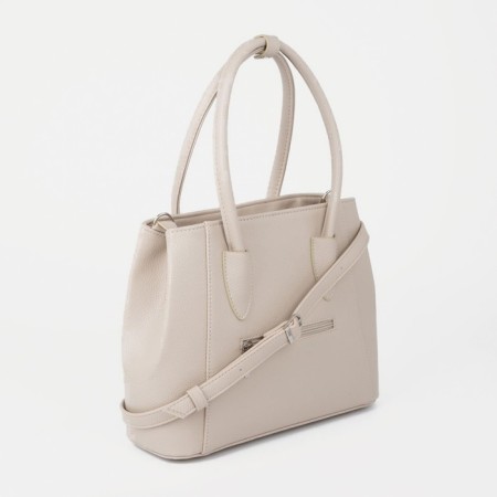 Bag-tout El Masta with a zipper, beige color-1