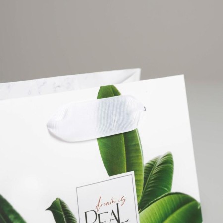 Gift Laminated Square, packaging, “leaves”, 14 x 14 x 9 cm-3