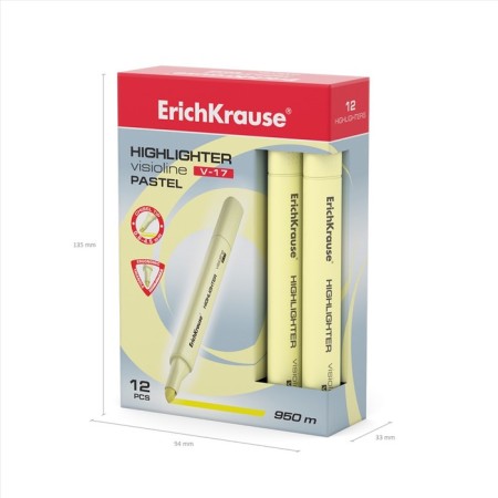 Erichkrause Visioline V-17 Pastel, 0.6-4.5 mm, water-based ink, yellow, yellow-3