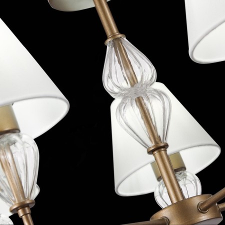 Suspended EVOLUCE lamp. Sle107423-05. Dalida. 5x60 watts, E14, 65x65x41 cm, golden color-6