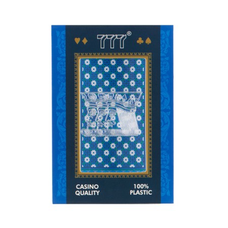 Plastic playing cards "777", 54 pcs, 30 μm, blue with white-3