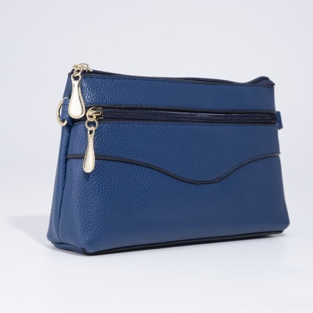 Bag Cross-Bodi with a zipper, blue color-2