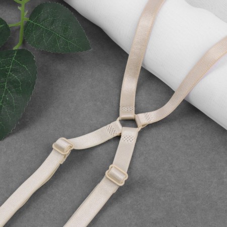 The straps of textile, cross -shaped, 1 cm, beige color-6