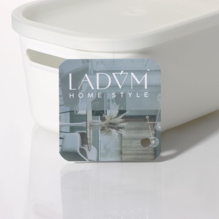 Storage container with lid LADOM "E LEC", 17.8 × 12.7 × 8.4 cm, white color-7