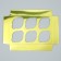 Capcake box, confectionery packaging with a window, 6 golden cells, 25 x 17 x 10 cm