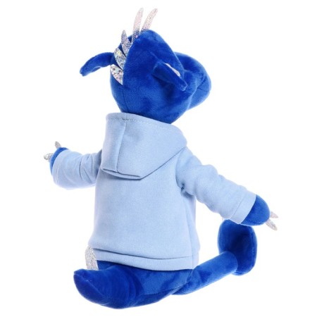 Soft toy "Dragon Diesel in a sweatshirt", 25 cm, blue color-2