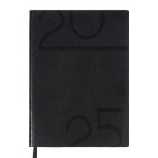 Dated 2025 diary, Escalada, A6+ 176 sheets, soft cover, artificial leather, pancake embossing, tinted block 70 g/m2, black