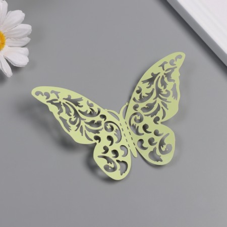Stick Paper "Butterflies with leaves" matte green set 12 pcs 12 cm, 10 cm, 8 cm-1