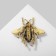 Brooch "Fly" classic, white-green color in black gold