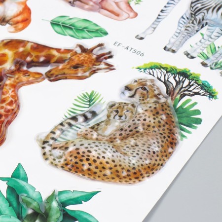Multilayer plastic sticker "In the world of animals" mix 49.5x30 cm-3
