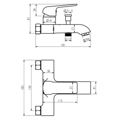 ESKO DUBLIN DB 54 bath mixer, with short pouring, without accessories, chromium color-1