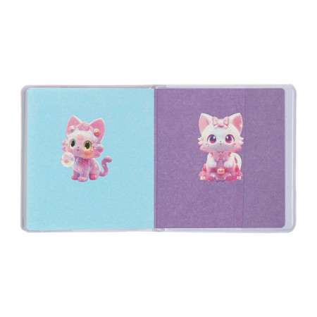 Notebook Gift Book 96l, Line, Color Block, PVC Cat cover 3D (9.5x10.5cm)-8