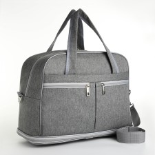Road bag with lightning, with an increase, a long belt, the color is gray