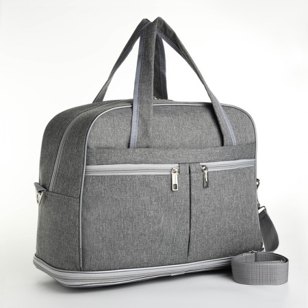 Road bag with lightning, with an increase, a long belt, the color is gray