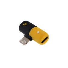 Переходник LuazON, с Lightning на 2xLightning, резиновый, МИКС