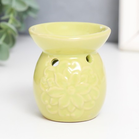 Aroma lamp ceramics "Flower and curls" mix 7.5x7x7 cm-5
