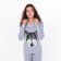 Women's thermal underwear (jumper, leggings) print wolf, light gray color, size 44