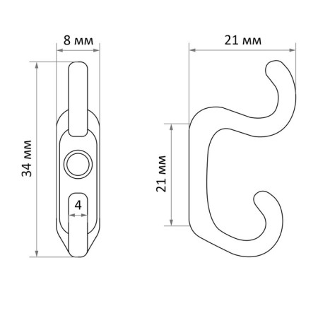 Hook furniture tundra TKD010, two -rod, chrome, 10 pcs-6