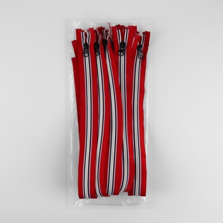 Lightning "Spiral", No. 5, detachable, castle machine, 60 cm, red/white/black color-2