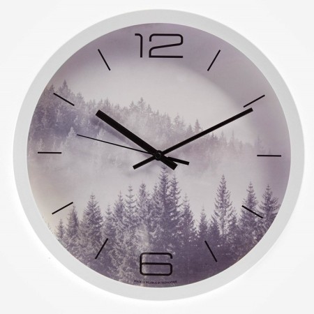 Wall clock, series: interior, "forest", smooth move, d-30.5 cm