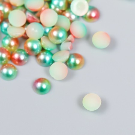 Decor "Semiobusins ​​and rhinestones. Gradient Blue Cream" D = 6 mm 10 g 200 pcs 5x2.5 cm mix-3