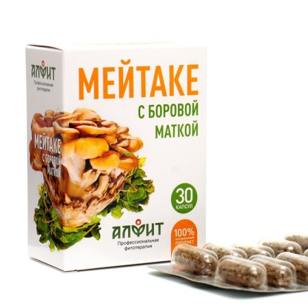 Concentrate on vegetable raw materials Maitac with Borovaya uterus, 30 capsules of 500 mg.
