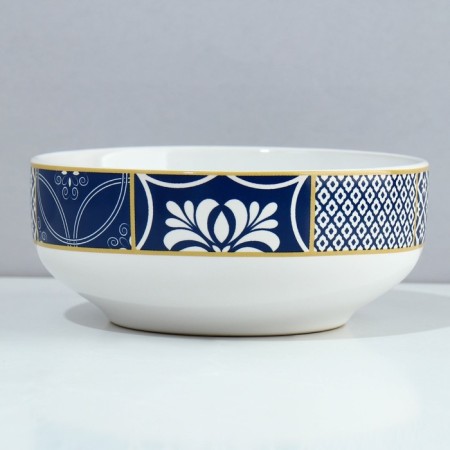 Deep plate ceramic "Morocco", 14.5 cm, 550 ml, white color-1