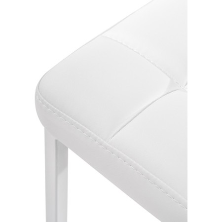 Har lobe metal stool/eco -leather, white/white 35x35x65 cm-4