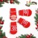 Nosks non -slip "snowflake", size L (3.5/5 * 8 cm), set 4 pcs, red