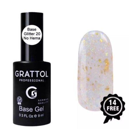 Base Grattol Glitter No. 20, 9 ml