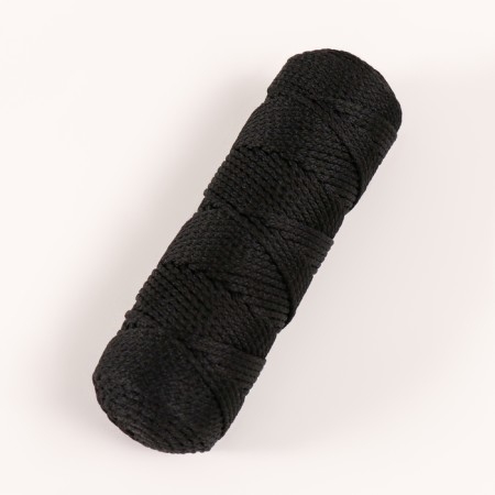 Knitting cord "Classic" without a core 100% polyester width 4mm 100m (black)-1