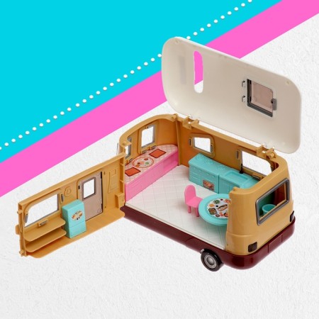 Game set "Traveler" a car with a trailer, helicopter, dolls, accessories-15
