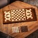 Handmade backgammon "Bear", 60x30 cm, with a chess field, a walnut array, Armenia