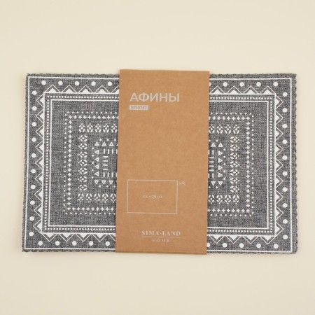 Set of serving napkins Sima-Land Home, 4 pcs, 44x29 cm, color gray color-5