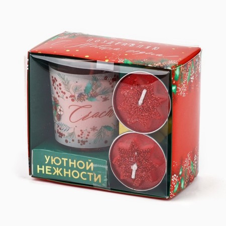 New Year's candles "New Year: Happiness", set of 3 pcs.-2
