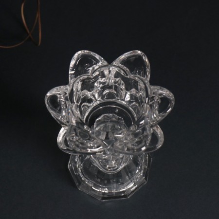 Glass Glass per 1 candle d = 3 cm "Bun Rose" transparent 8.2x8.2x9 cm-2