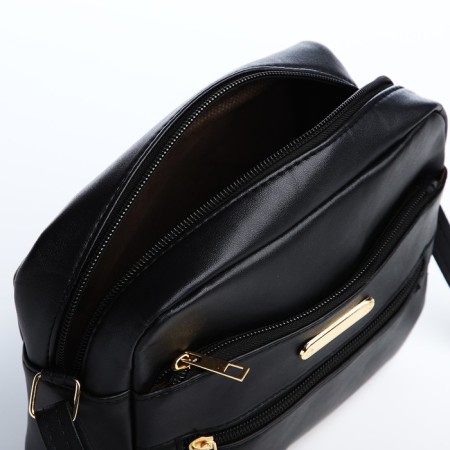 Bag Cross-Bodi with a zipper, black color-4